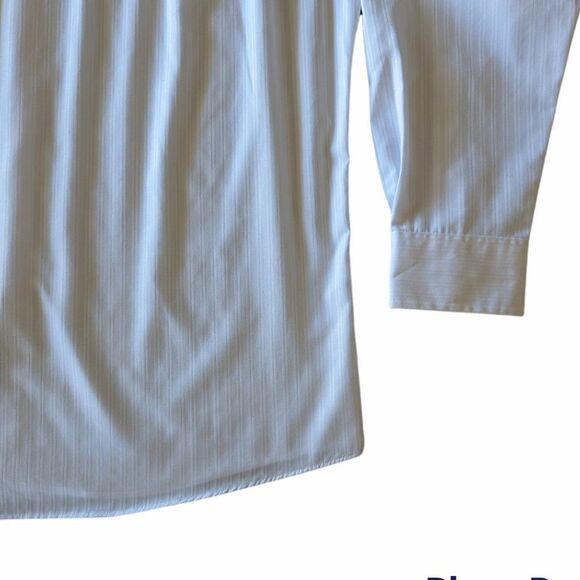 Men's Dockers White Striped Button Down Dress Shirt, Size Large 16-16.5, 32-33 - Picture 2 of 7